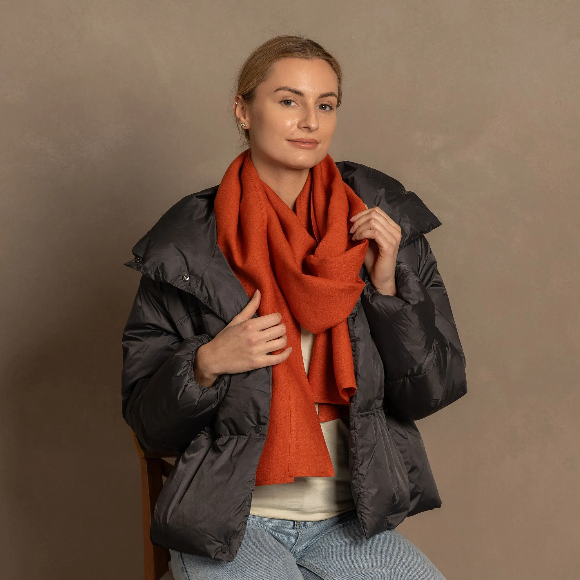 MENIQUE Unisex 100% Linen Scarf