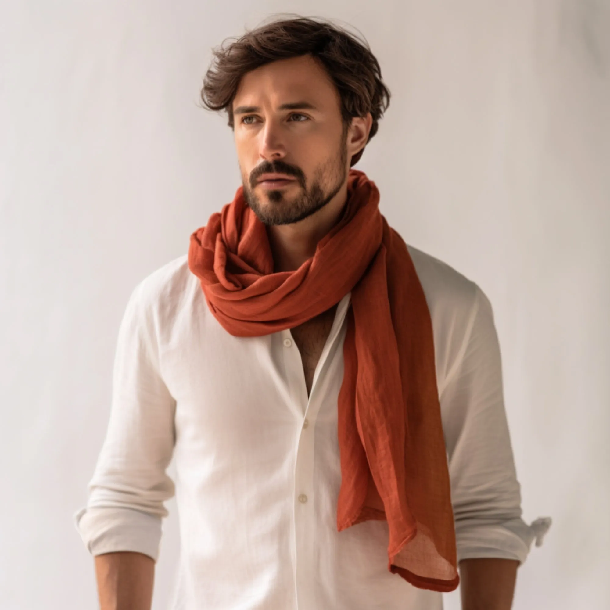 MENIQUE Unisex 100% Linen Scarf