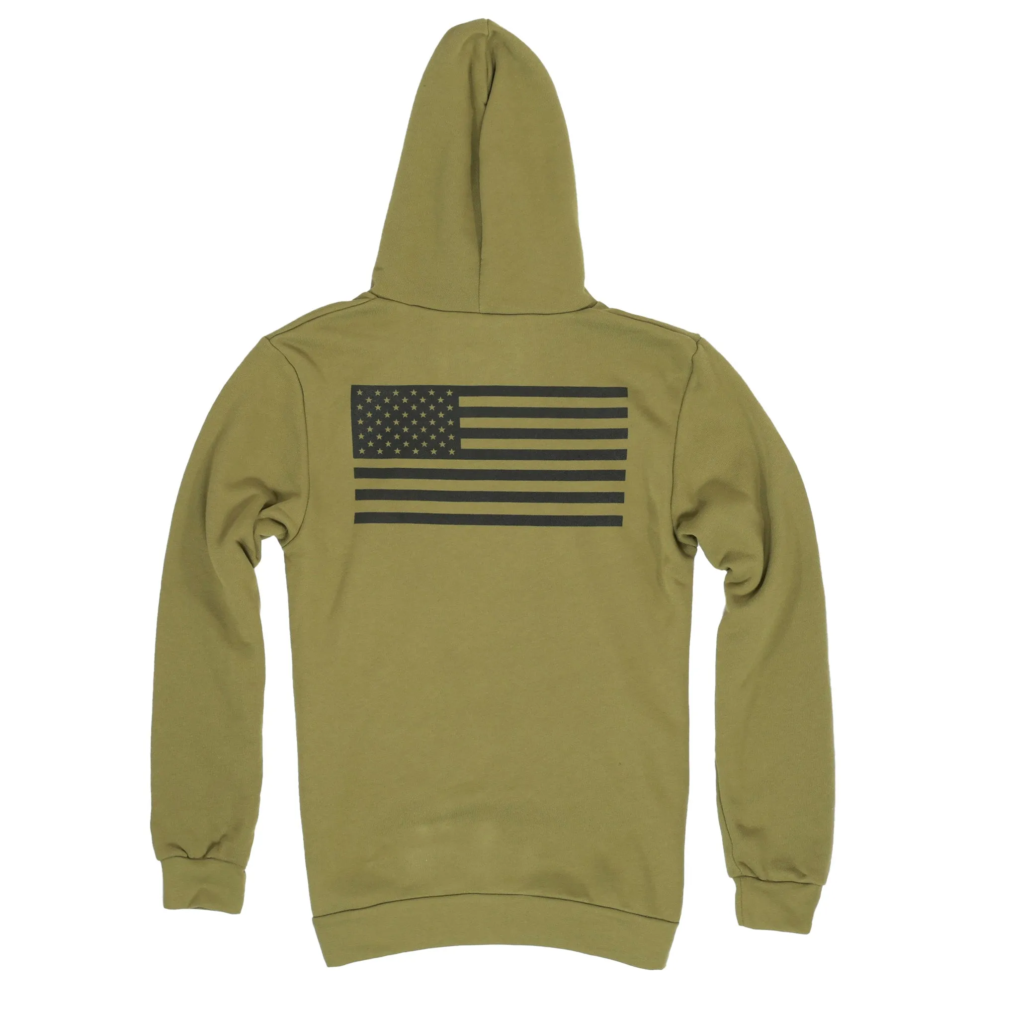 Men's American Flag Olive Hoodie | Made In USA