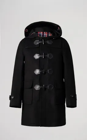 MEN'S HOODED DUFFLE COAT BLACK