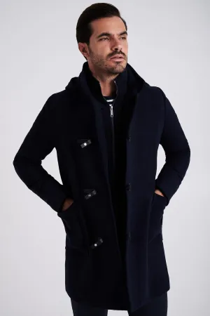 Men's Wool Blend duffle coat with Bib