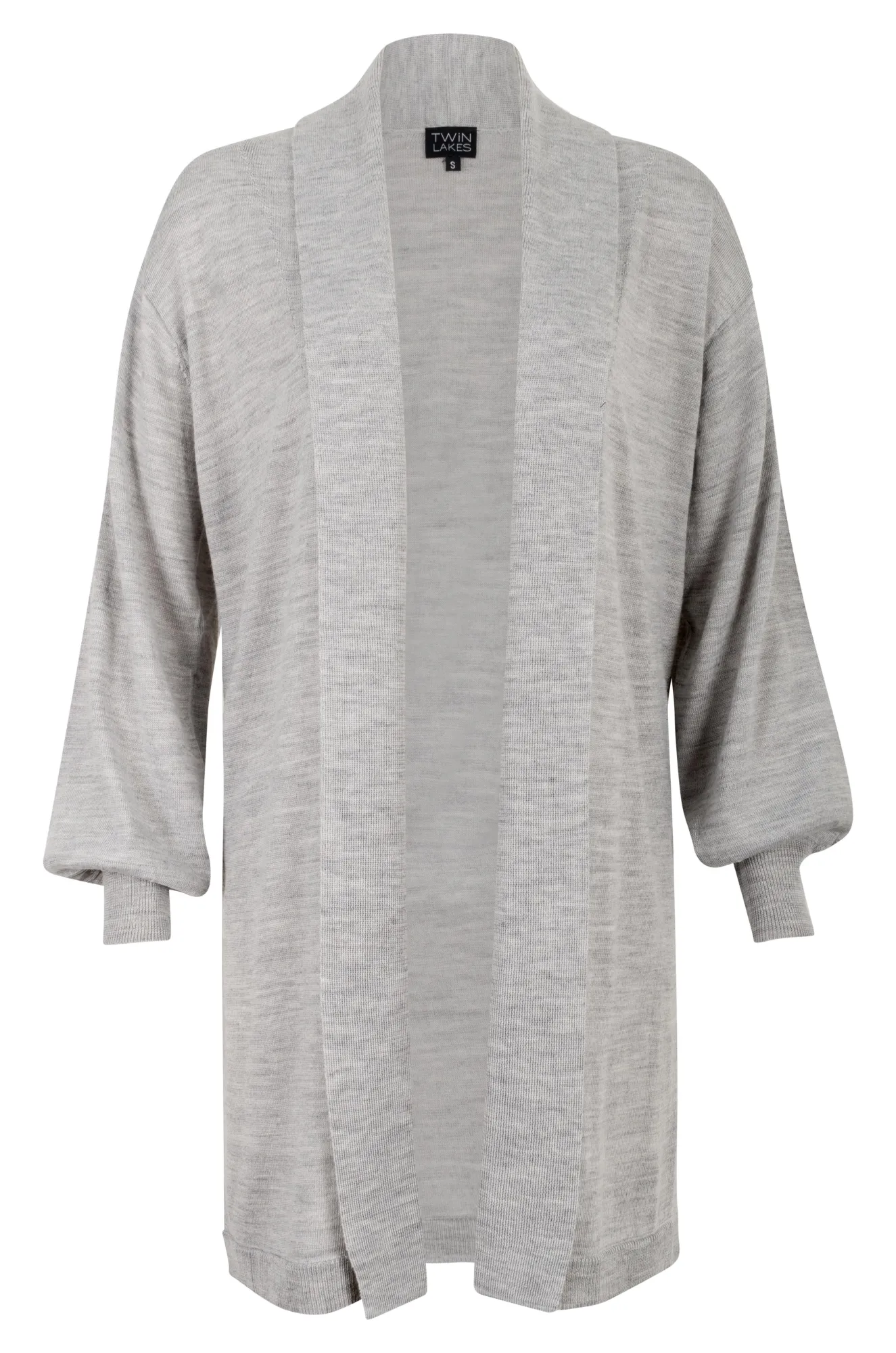 Merino Blend long line Cardigan | GREY MARLE | 0817ZZ