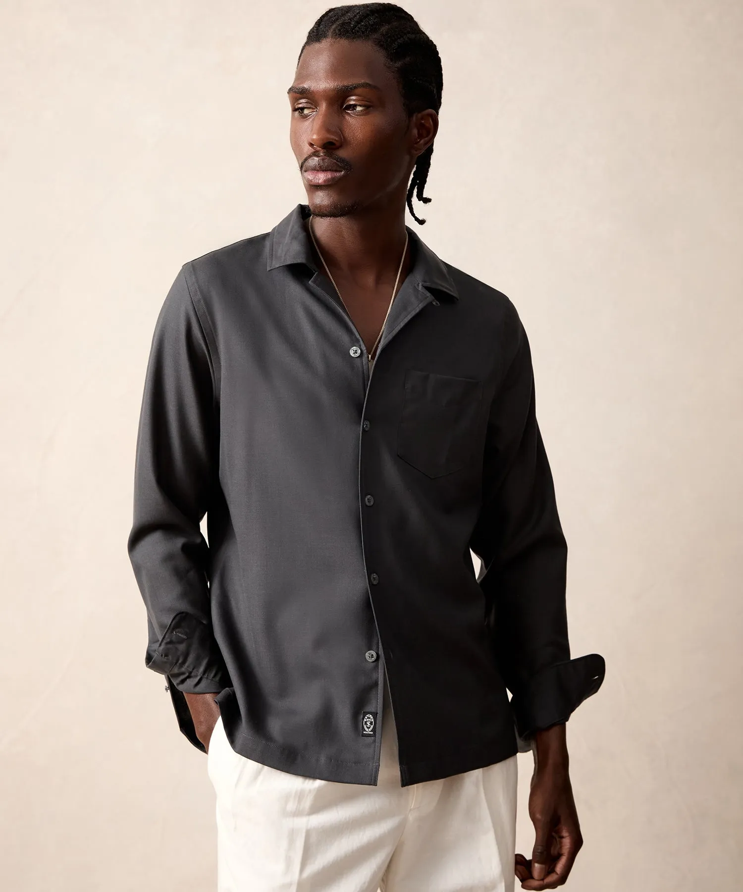 Merino Hollywood Shirt in Charcoal