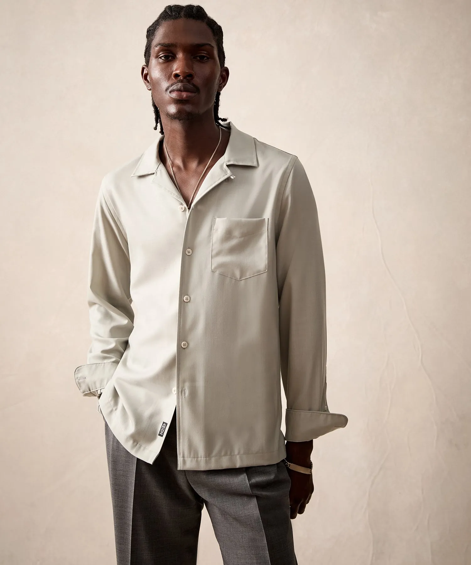 Merino Hollywood Shirt in Stone