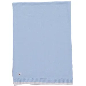 Merino Knitted Lightweight Baby Blanket - Beau Blue