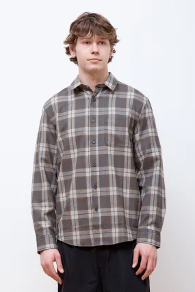 Merino Lodge Shirt Olive/Grey Mix Plaid