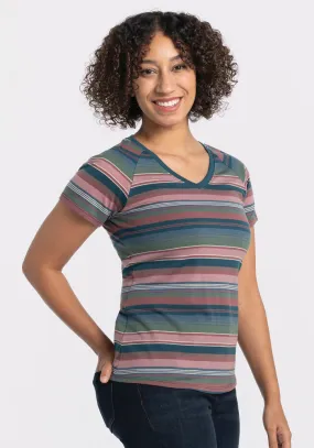 Mia V Neck - Adirondack 2.0 Stripe