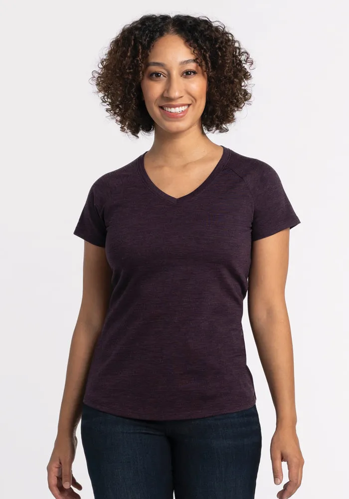 Mia V Neck - Deep Plum