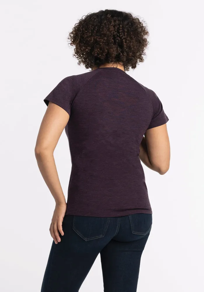 Mia V Neck - Deep Plum