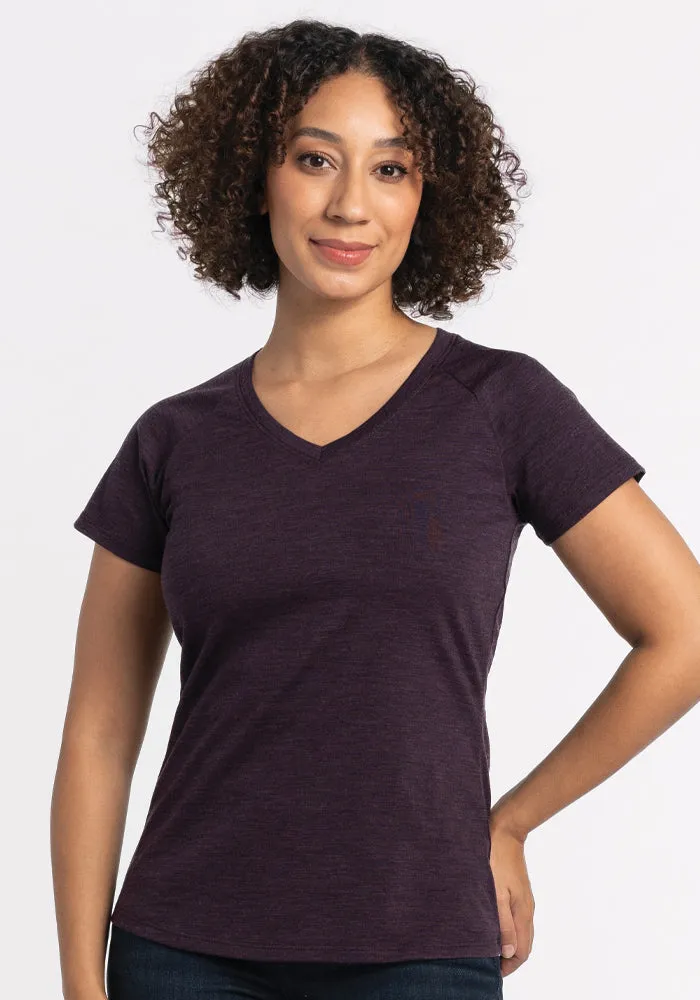 Mia V Neck - Deep Plum