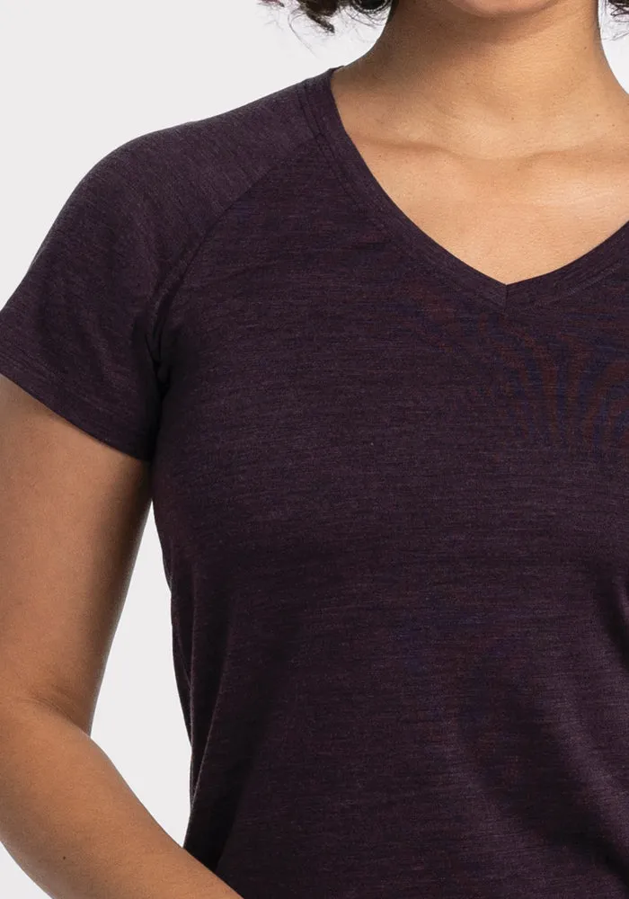 Mia V Neck - Deep Plum