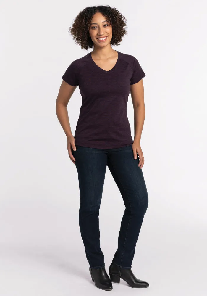 Mia V Neck - Deep Plum