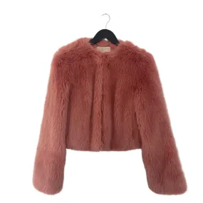 MICHAEL KORS Faux Fur Short Jacket Pink SIZE M