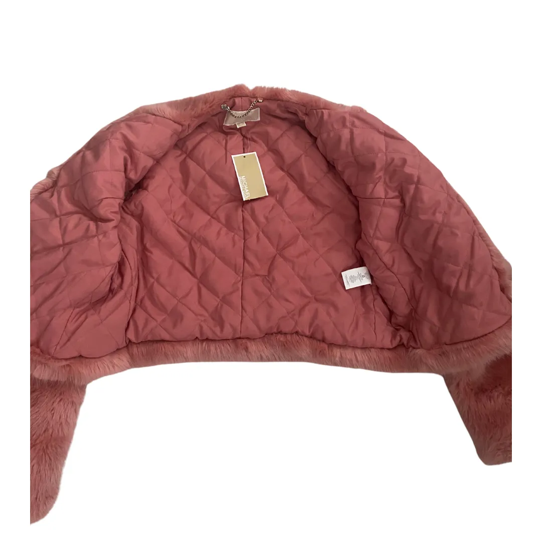 MICHAEL KORS Faux Fur Short Jacket Pink SIZE M