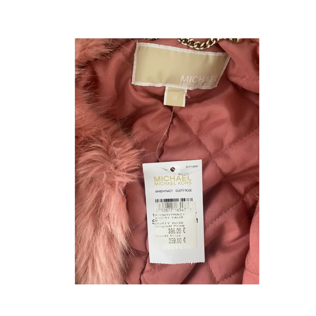 MICHAEL KORS Faux Fur Short Jacket Pink SIZE M