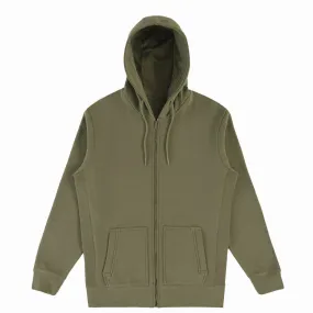 Military Olive Organic Cotton Zip-Up Sweatshirt