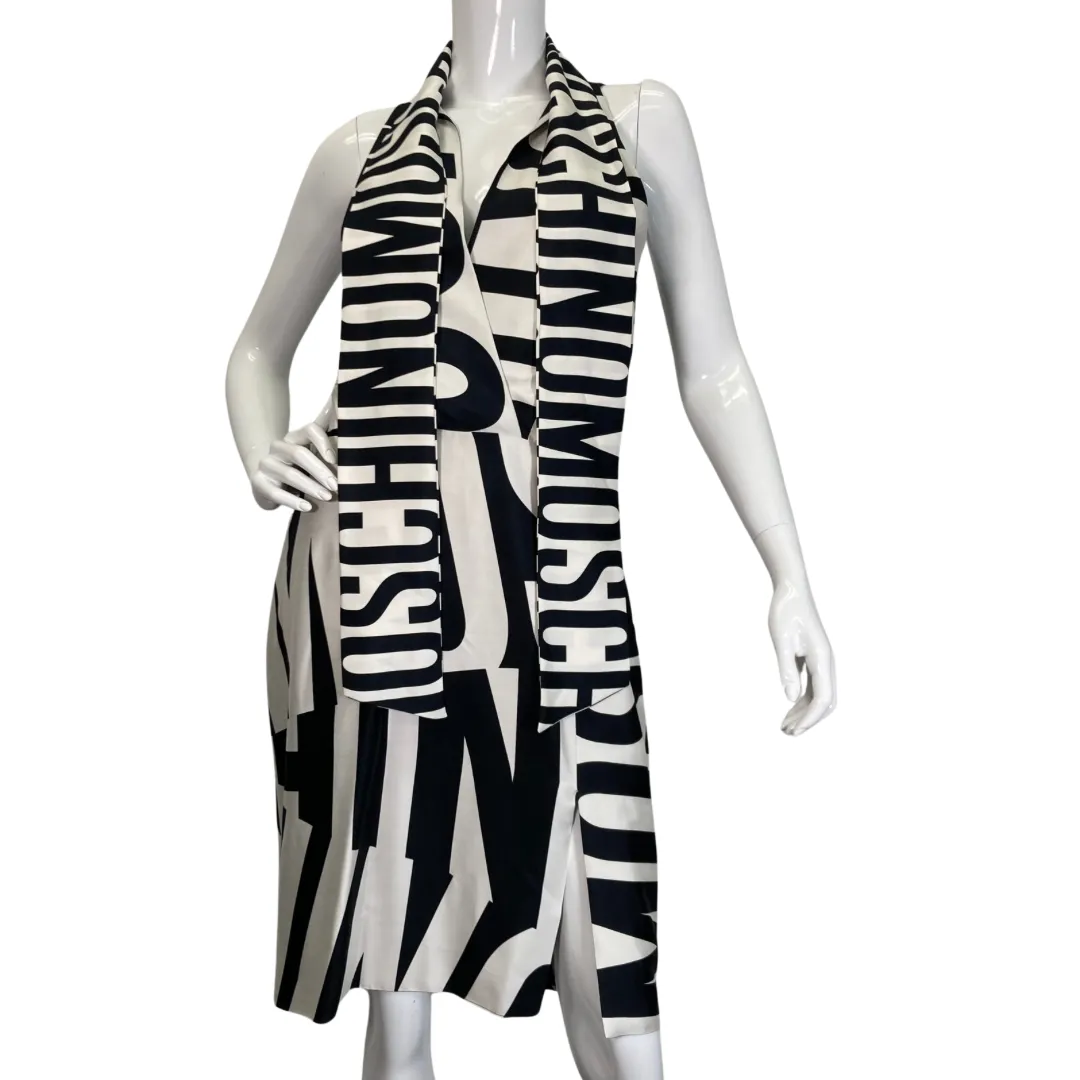 Moschino Couture Black and White Monogram Dress