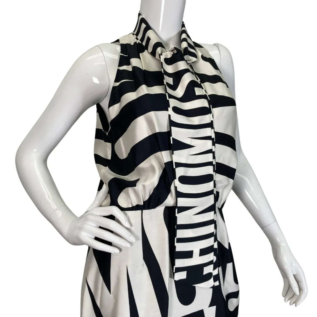 Moschino Couture Black and White Monogram Dress