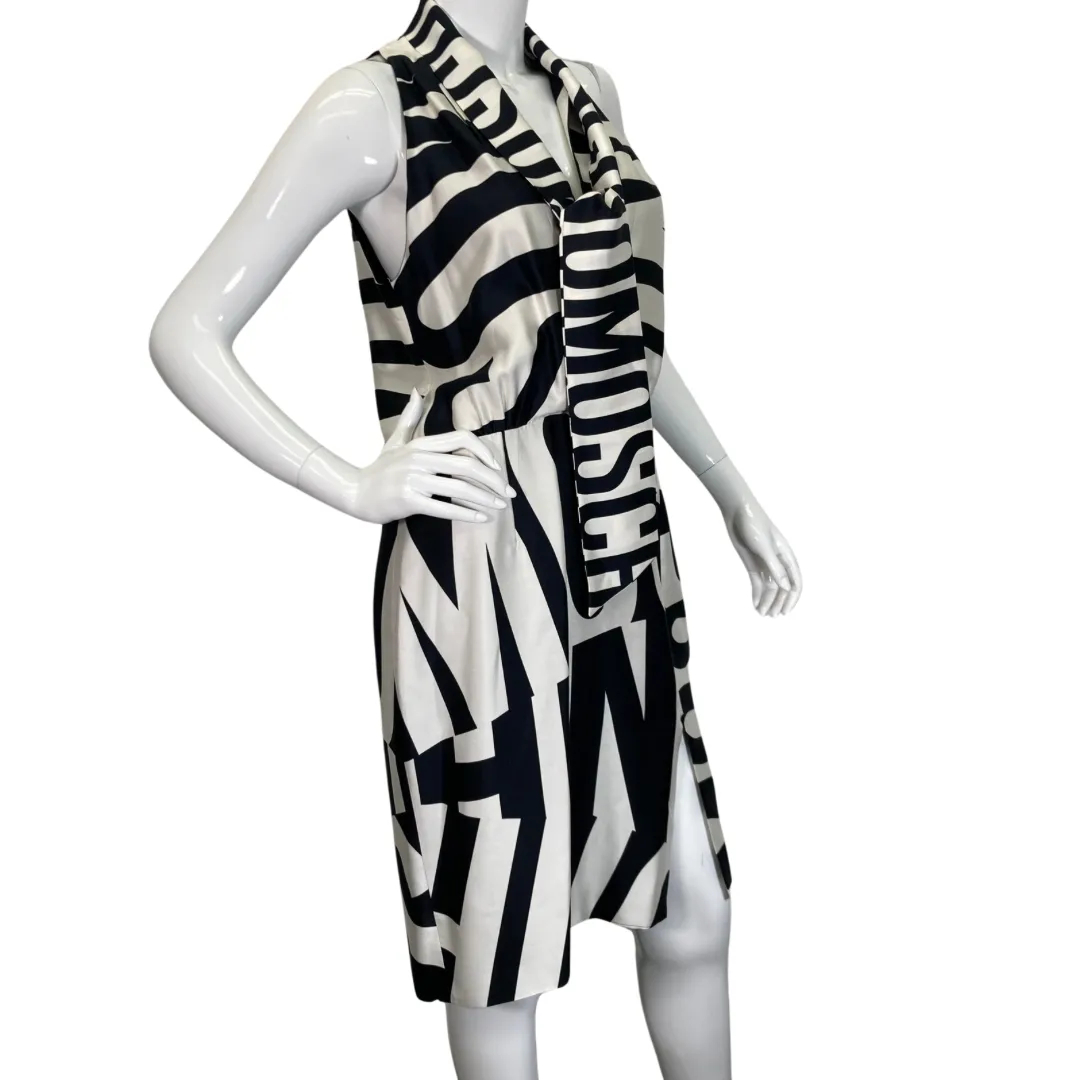 Moschino Couture Black and White Monogram Dress