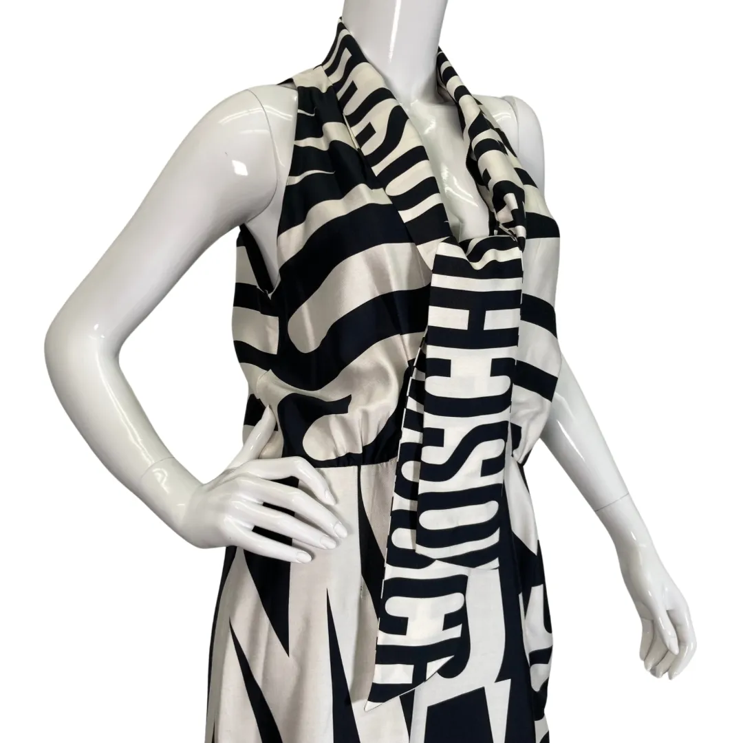 Moschino Couture Black and White Monogram Dress