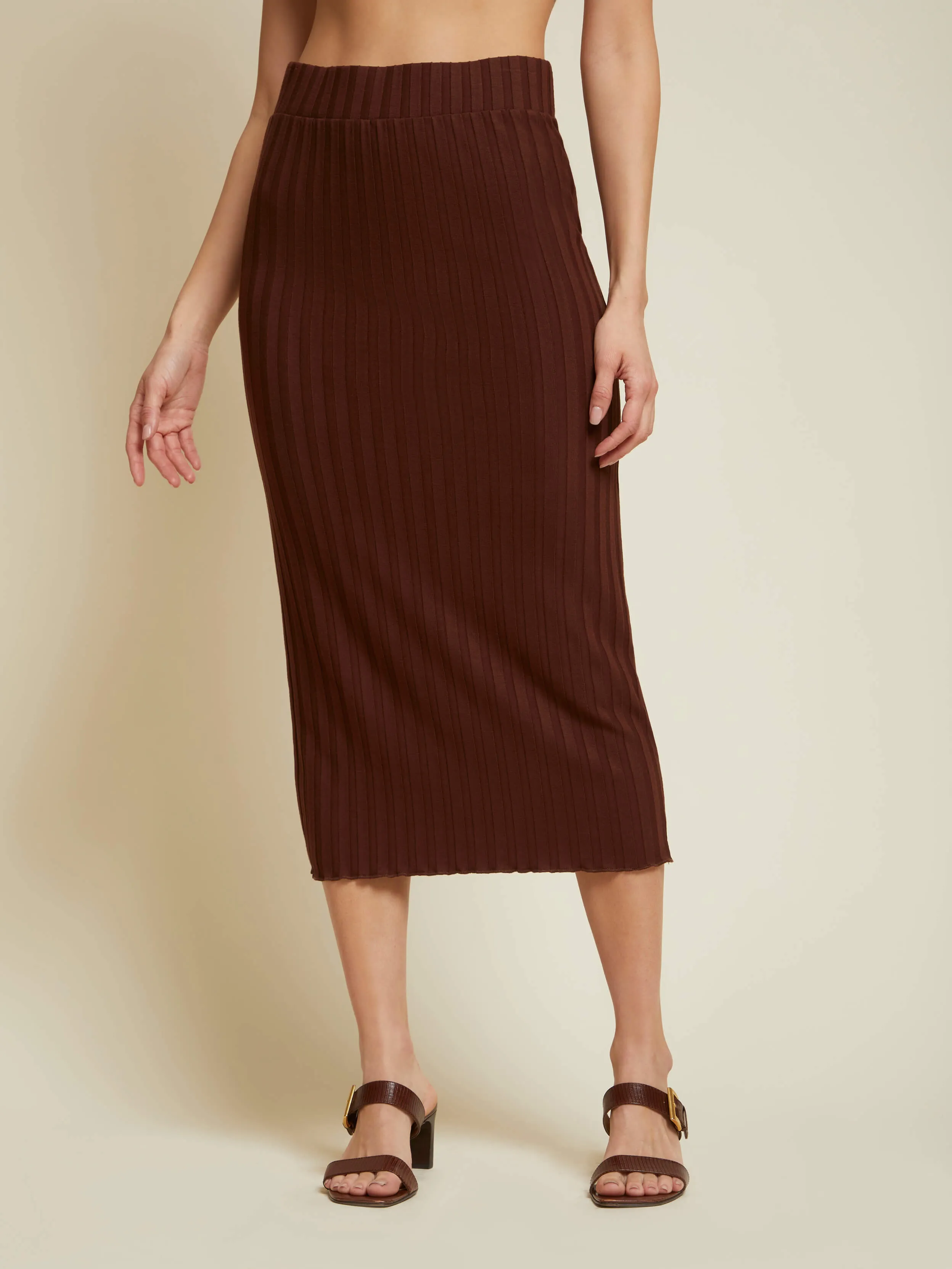 Nation LTD - Amber Pencil Skirt in Pinot Noir