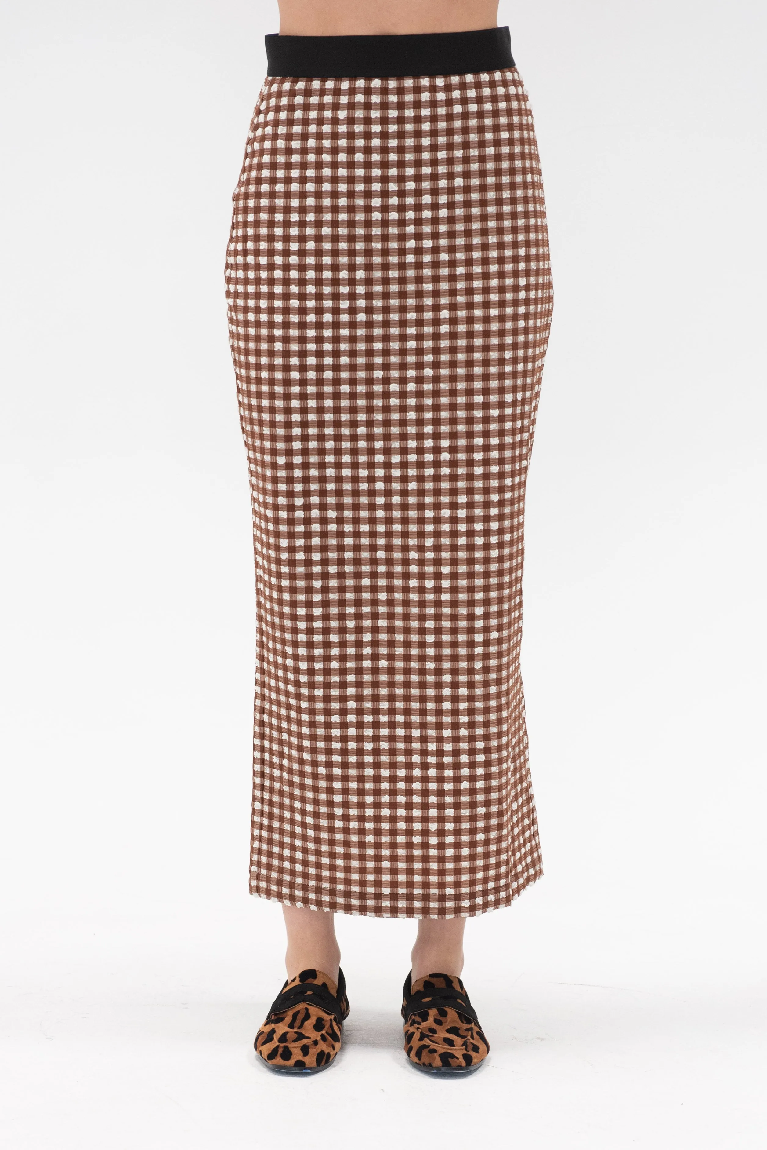 Native Skirt, Brown Check