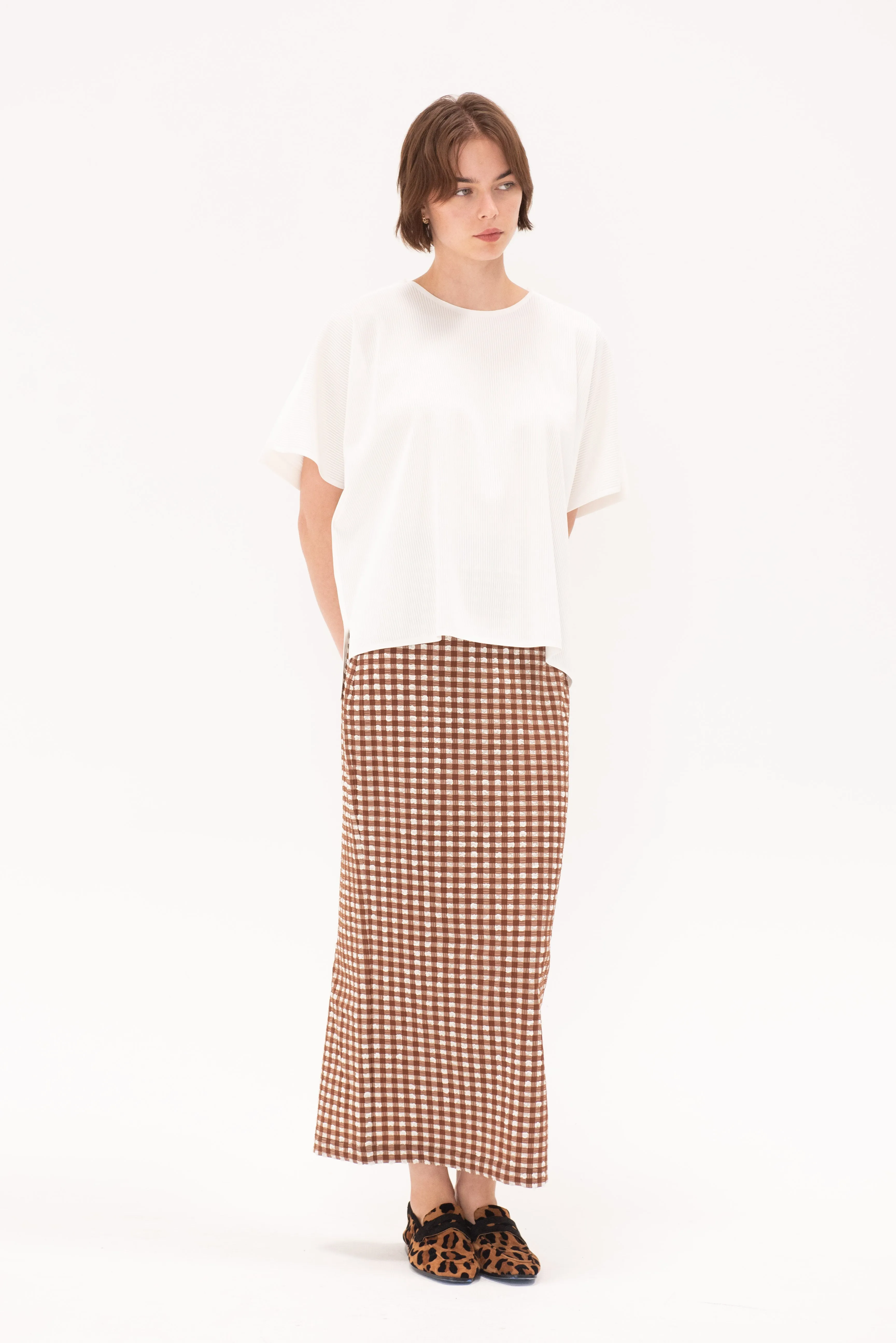 Native Skirt, Brown Check