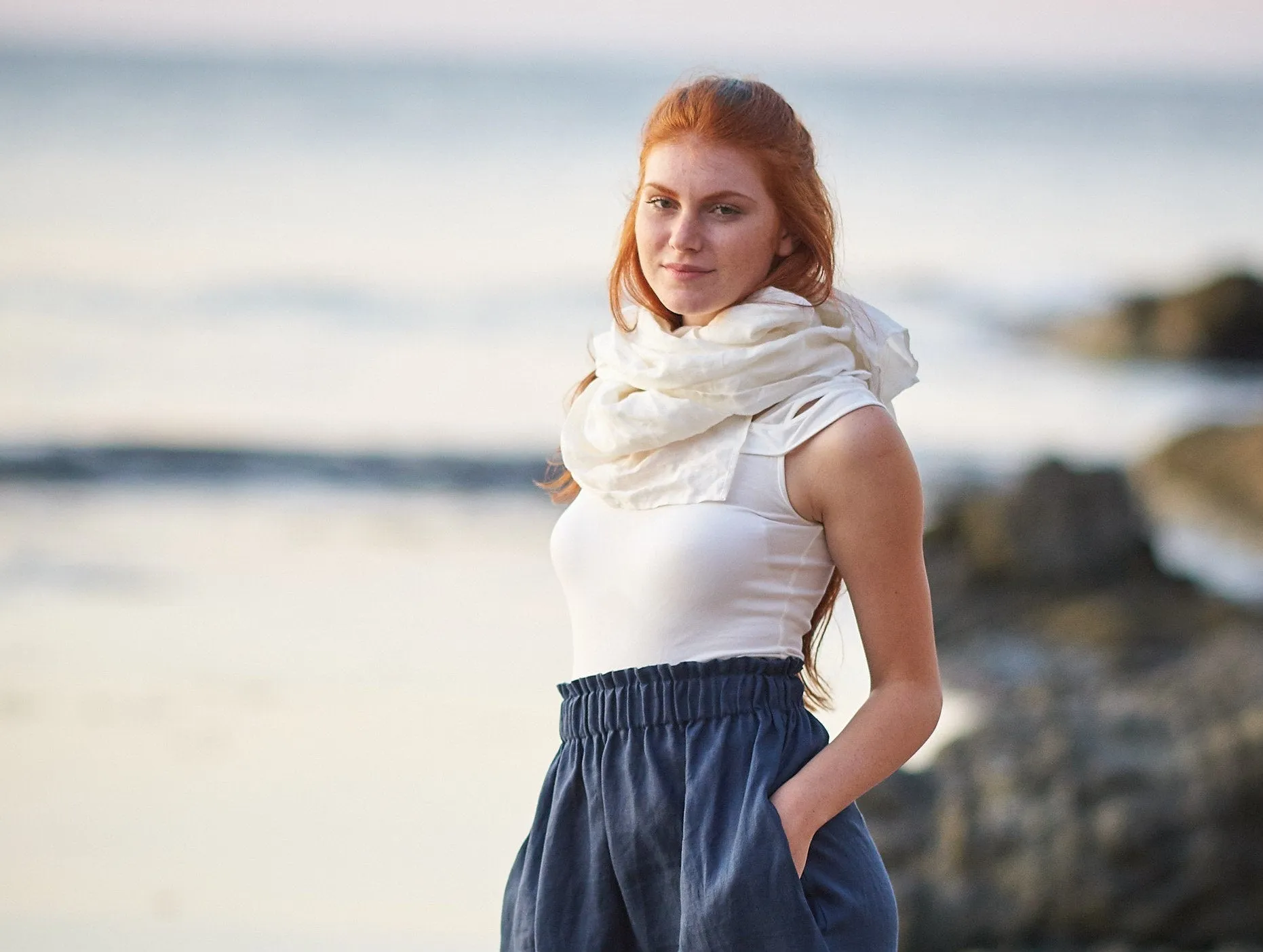 Natural Linen Scarf