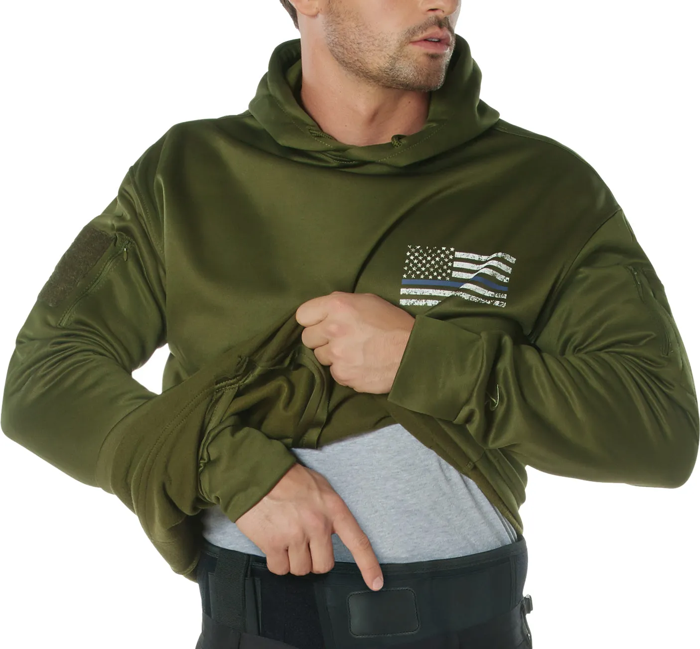 Olive Drab Thin Blue Line Concealed Carry Hoodie