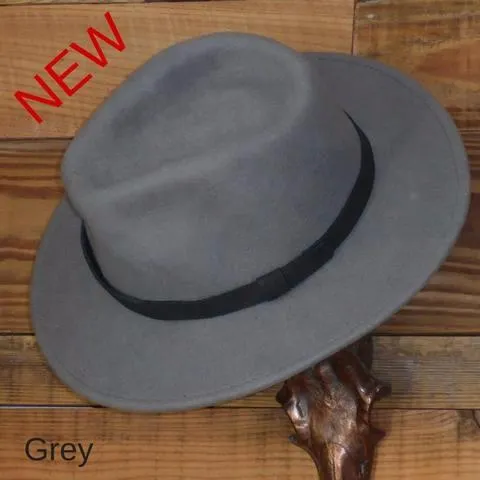 Olive Green Fedora Hat with Leather Band. Unisex, Crushable.