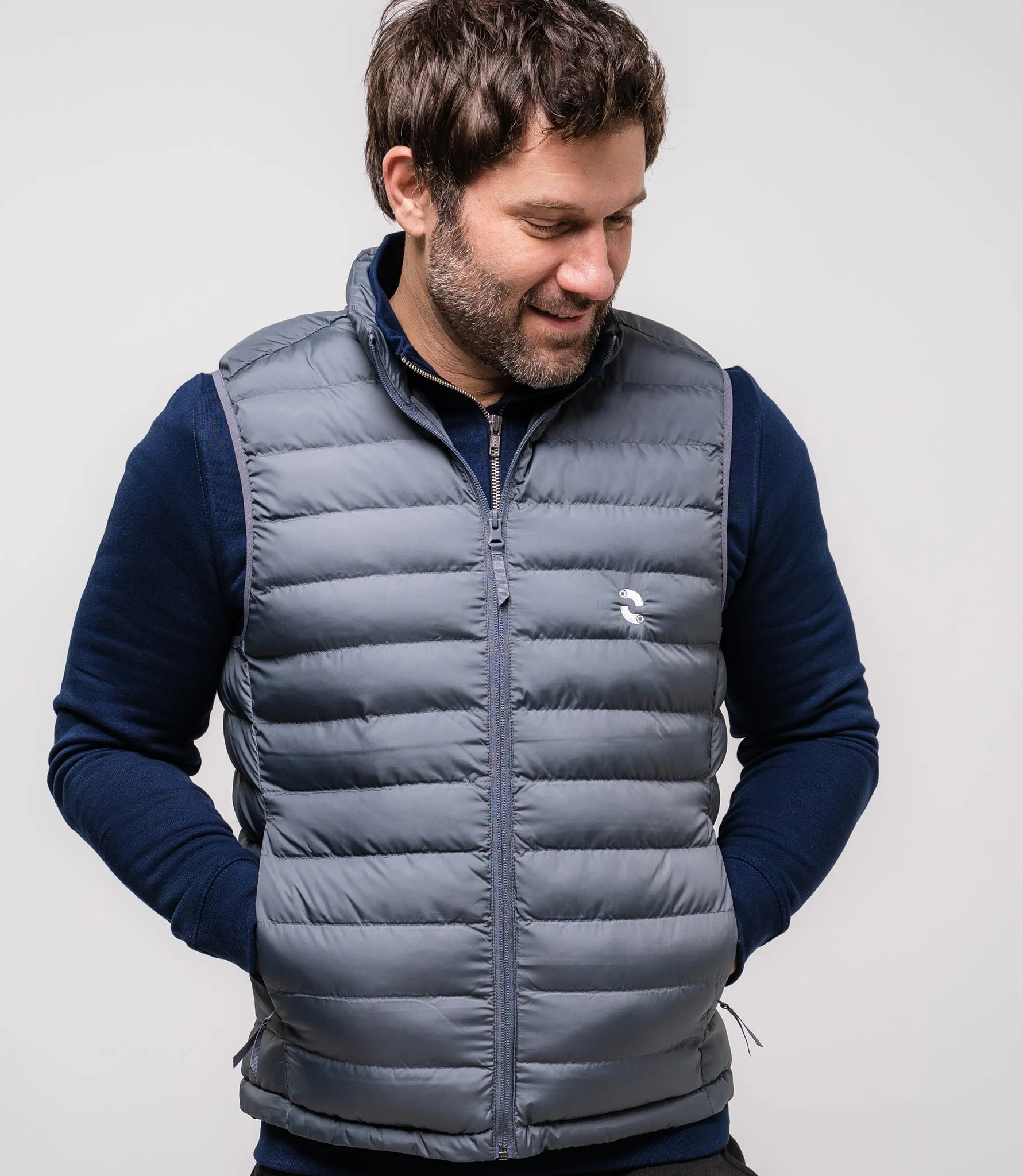 Omnitau Men's Hybrid Recycled Body Warmer Gilet - Grey