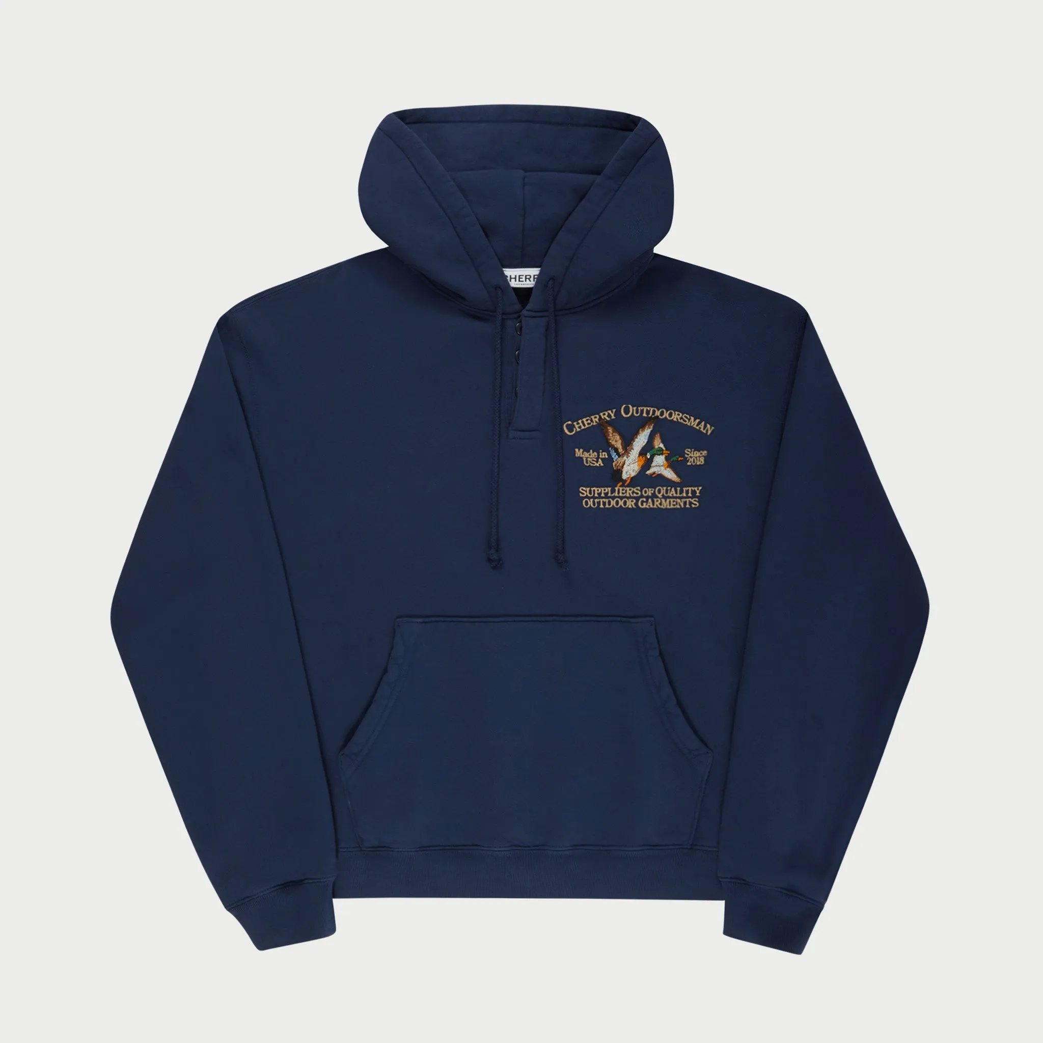 Outdoorsman Henley Hoodie (Navy)