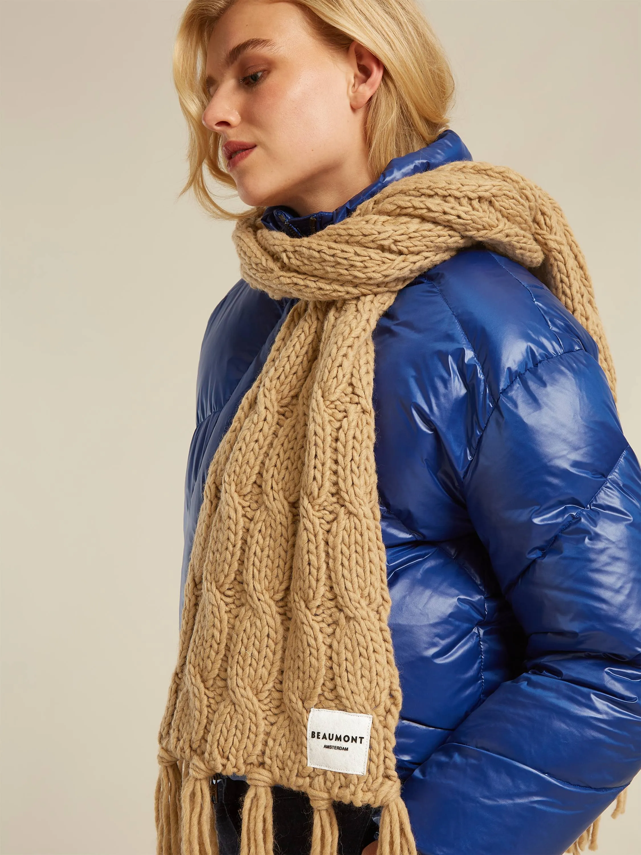 Owen CABLE scarf - Camel