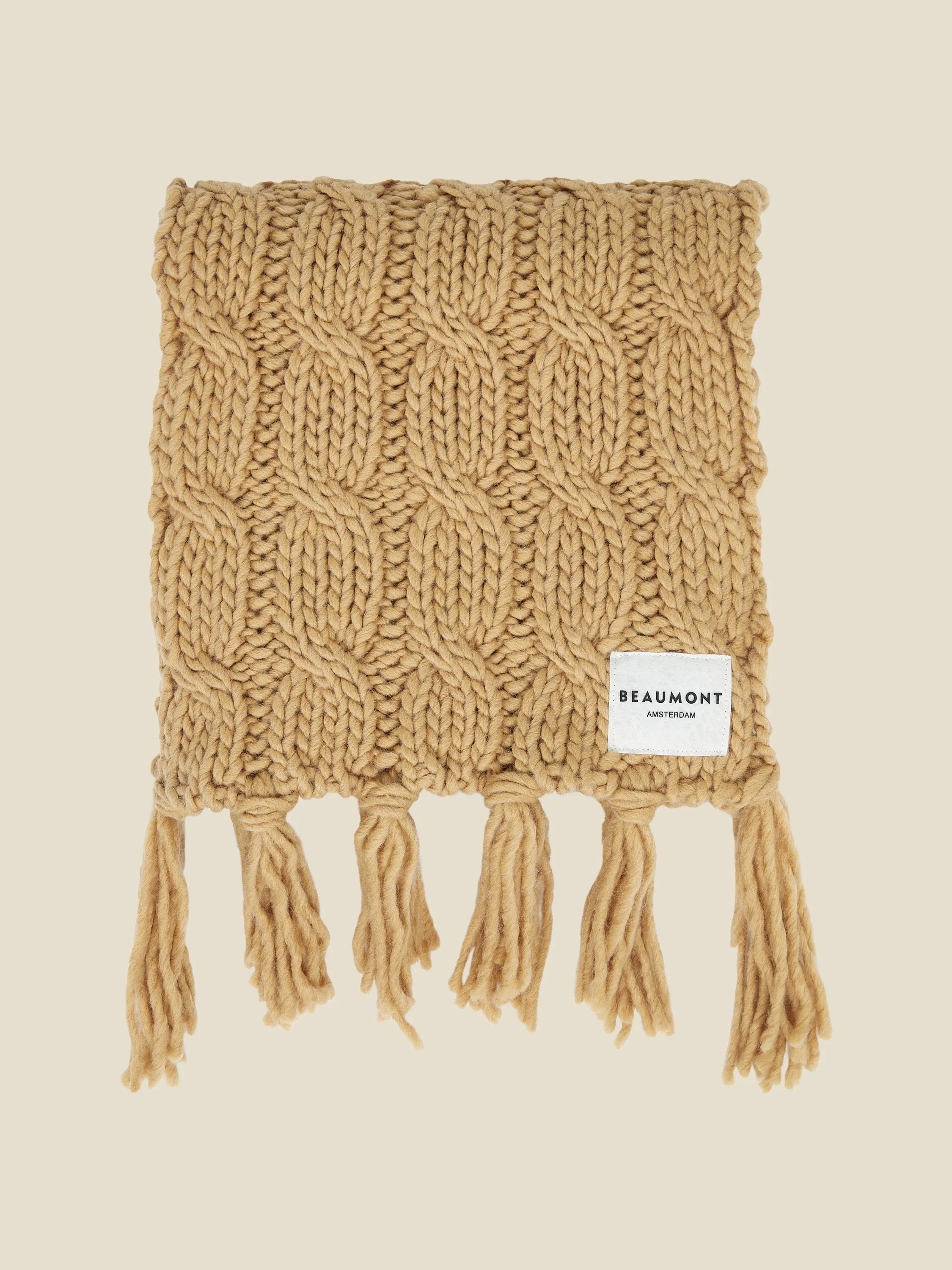 Owen CABLE scarf - Camel