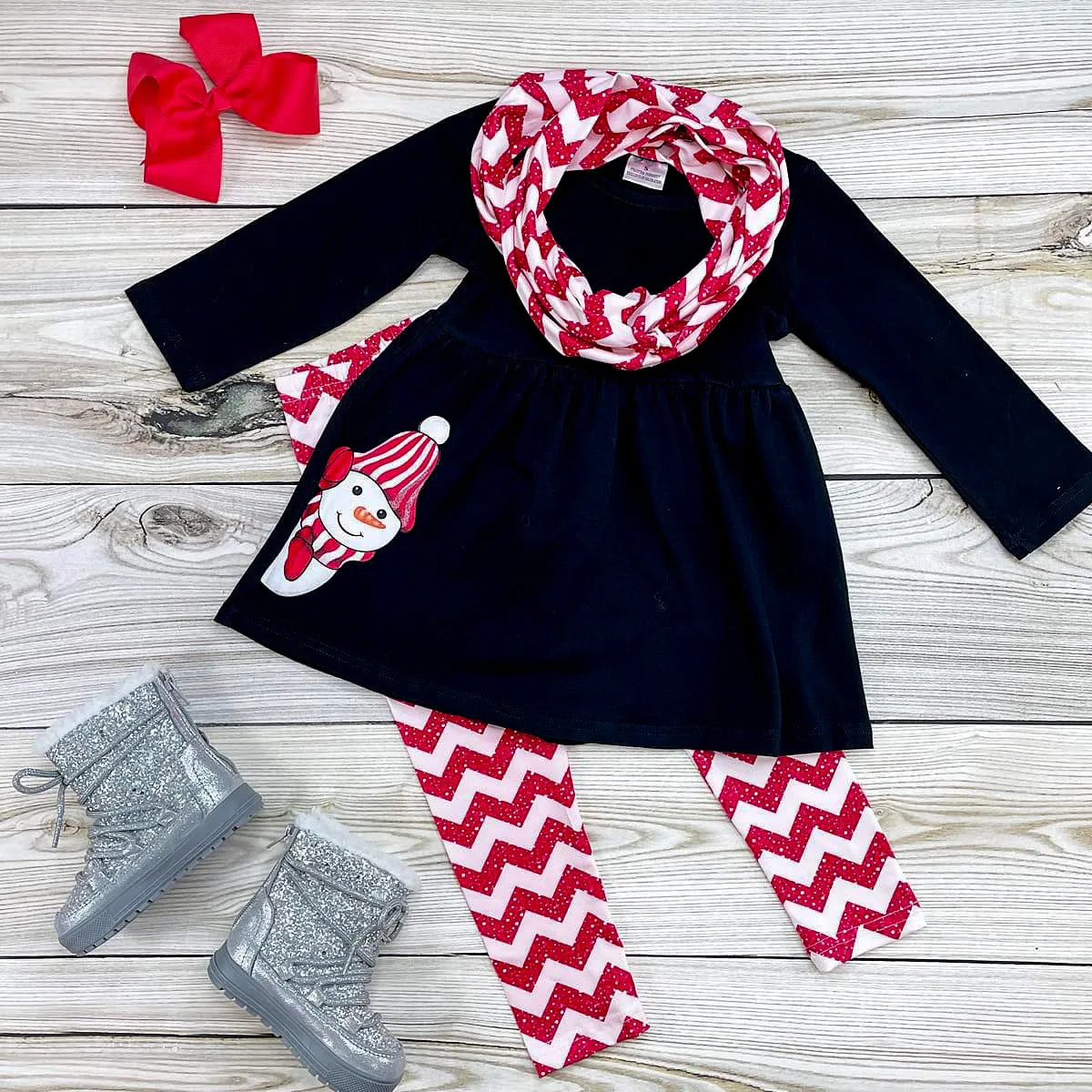 Peek-a-boo Snowman Scarf Set