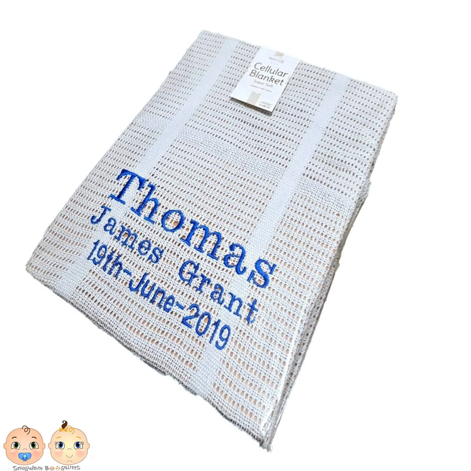 Personalised Blue Cellular Blanket