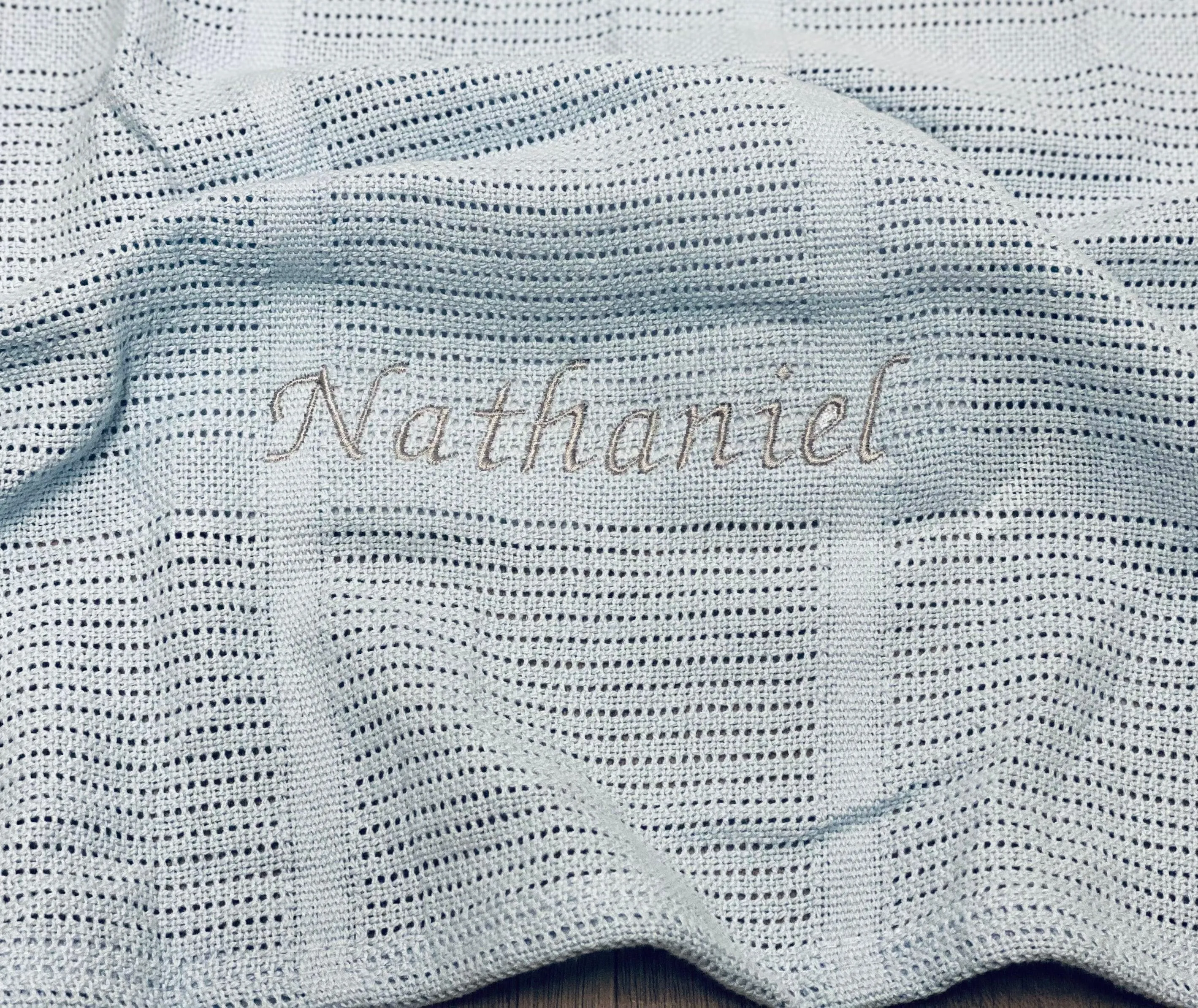 Personalised Blue Cellular Blanket