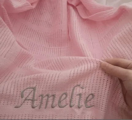 Personalised Pink Cellular Blanket