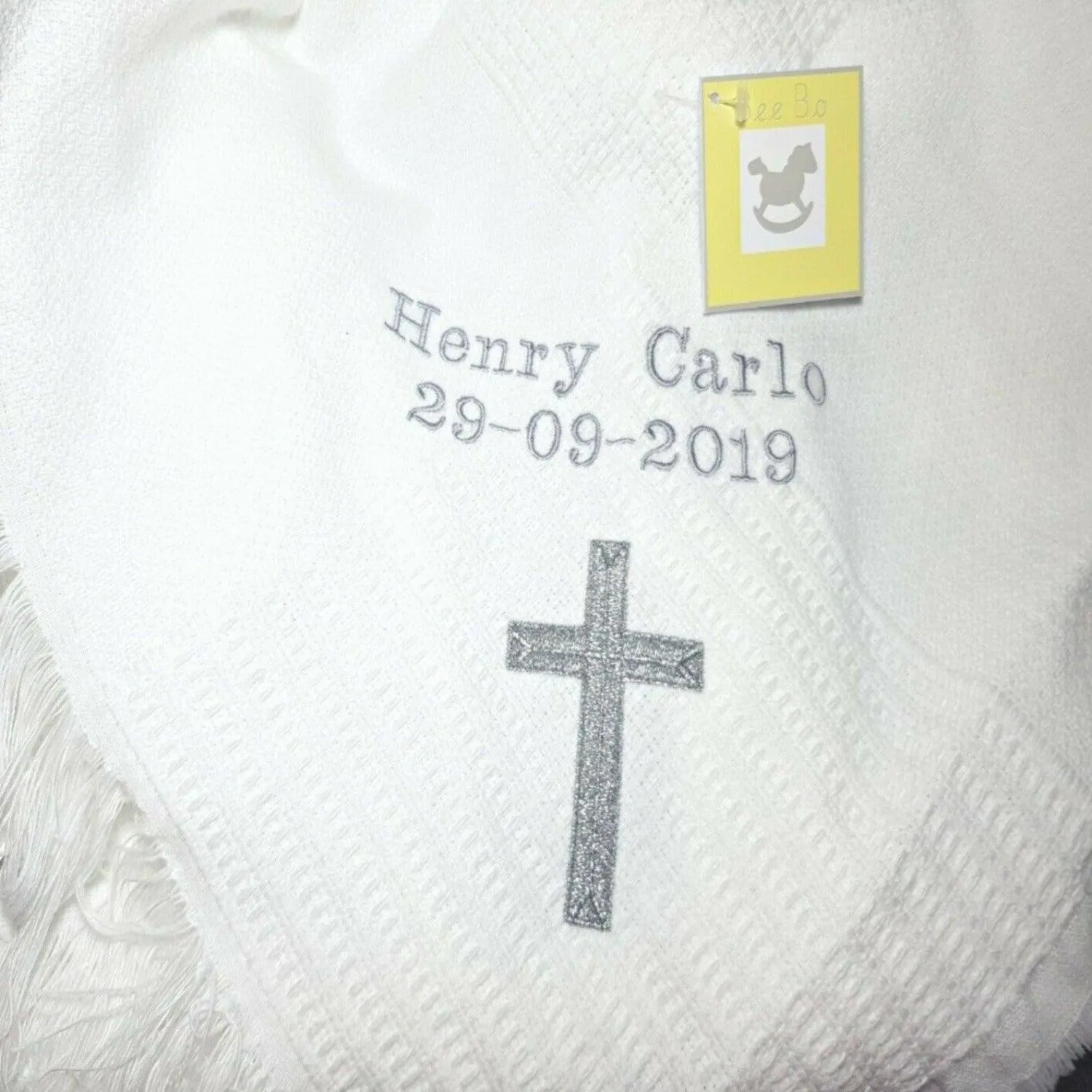 Personalised Premium Baby Ava CHRISTENING BAPTISM Shawl