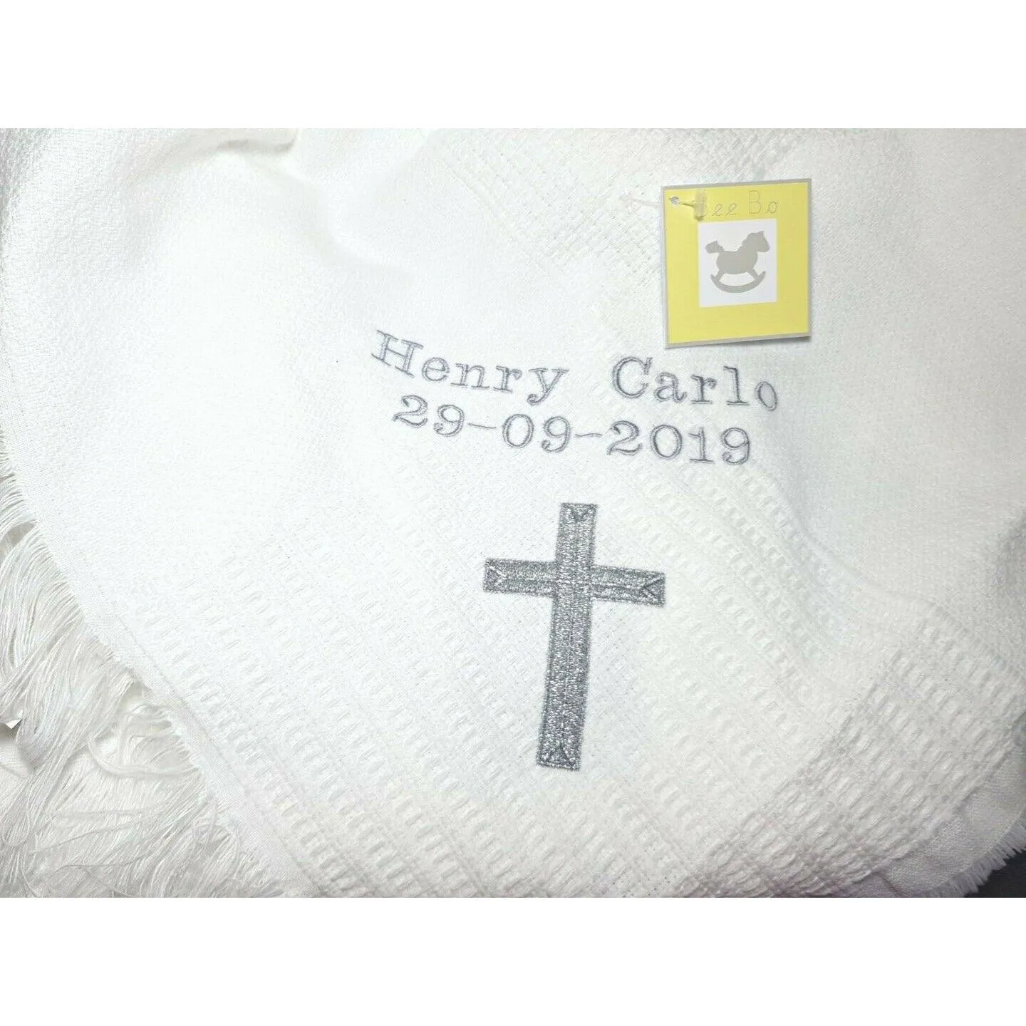 Personalised Premium Baby Ava CHRISTENING BAPTISM Shawl