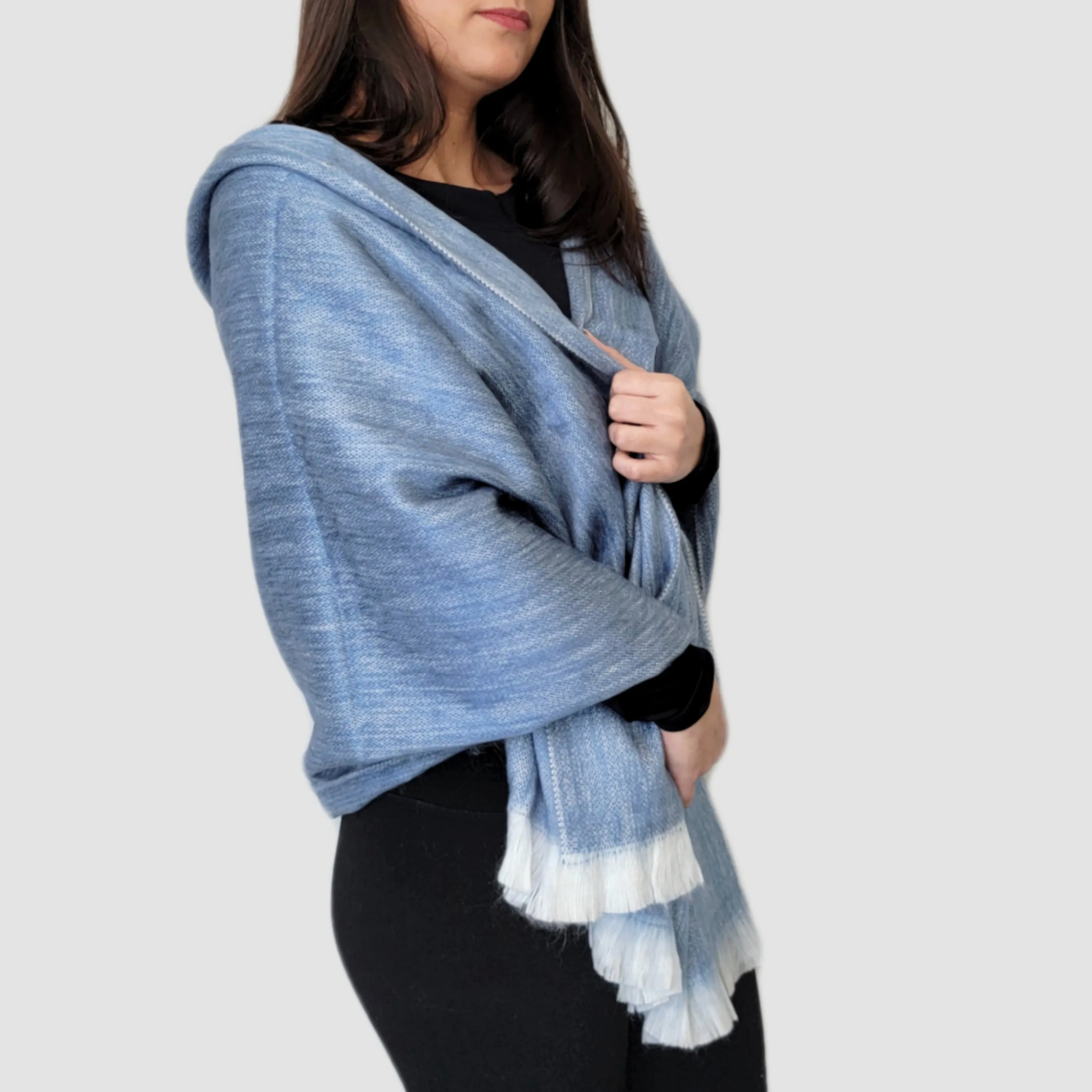 Piquero - Blue Alpaca Wool Shawl