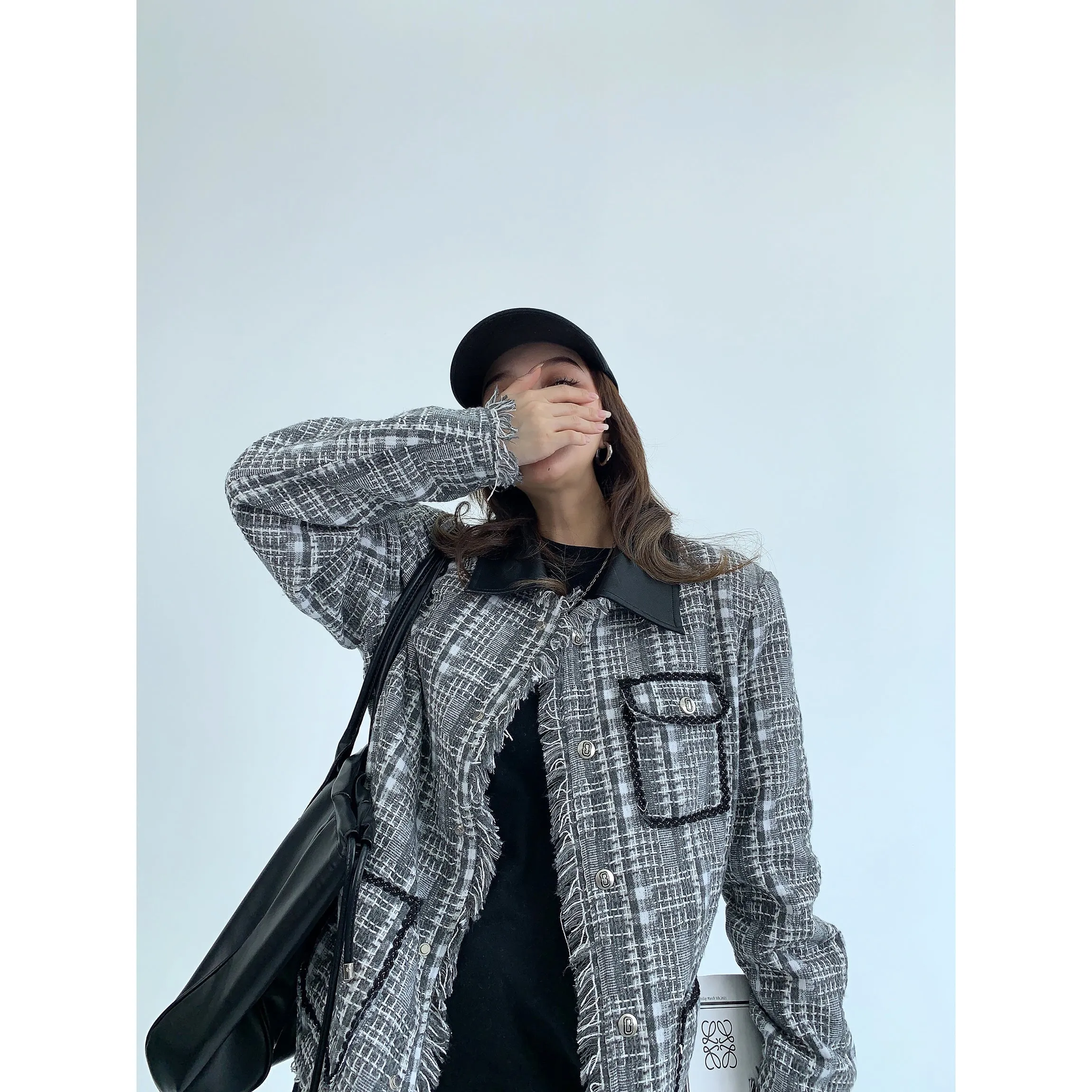 Plaid Fringe Coat