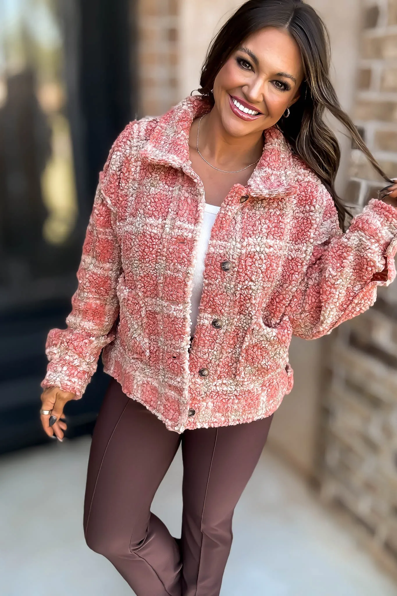 Plaid Sherpa Jacket