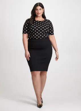 Polka Dot Top & Pencil Skirt