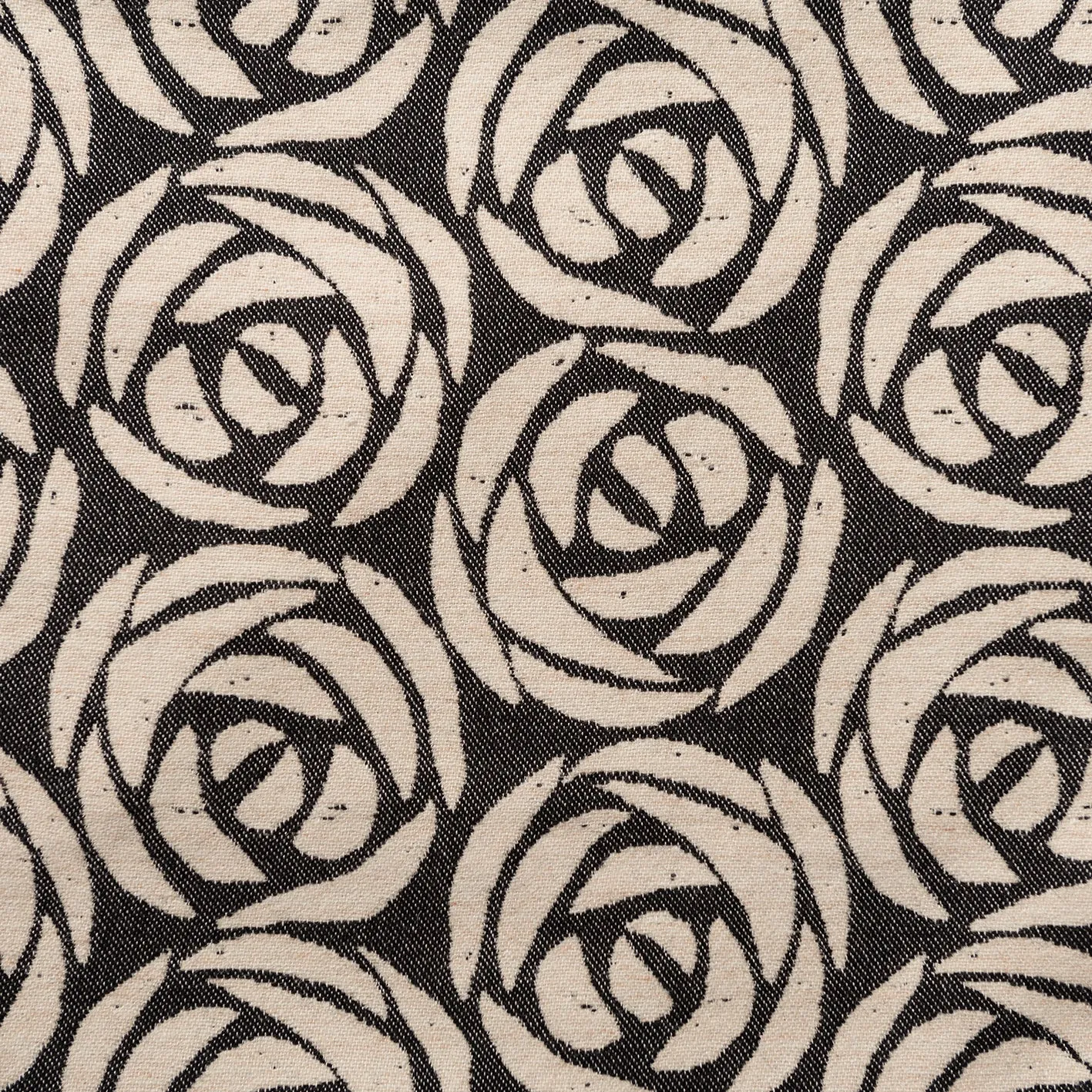 Rose Merino Wool Fabric Black