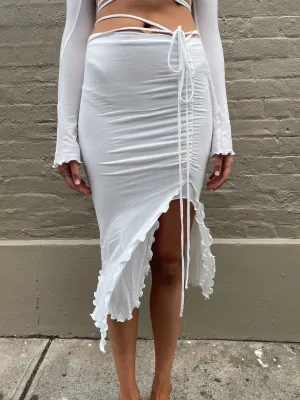 Rouche Tube skirt. White