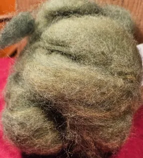 Roving Olive Swirl 100% Romney -1.8 ounces