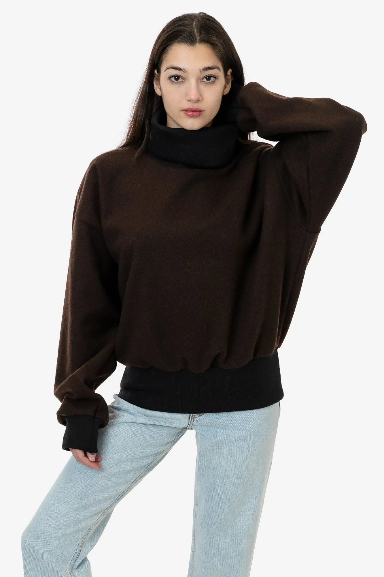 RWHR313 - Wool Turtleneck Sweater with Heavy Cotton Rib