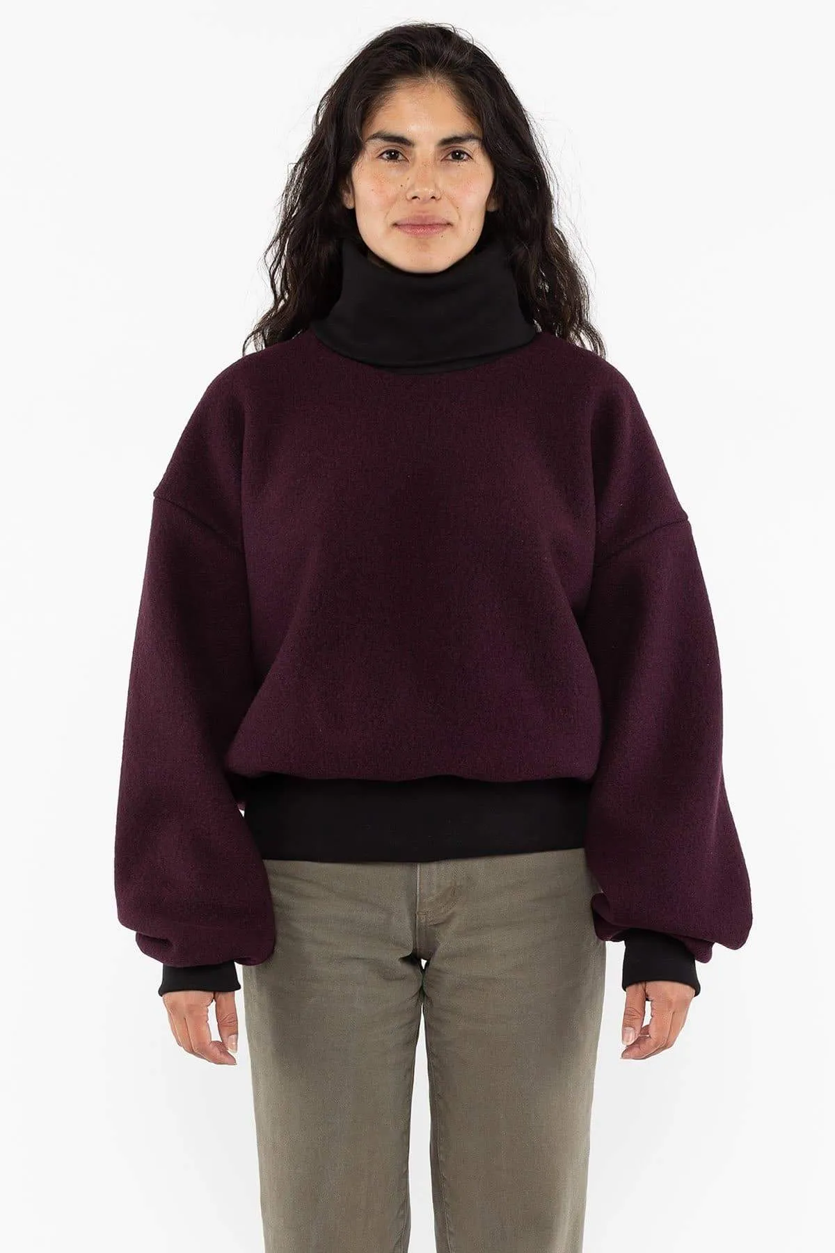 RWHR313 - Wool Turtleneck Sweater with Heavy Cotton Rib