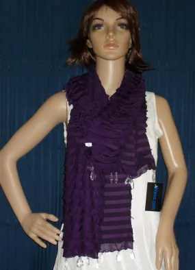 Scarf 2279 Purple Frill Dupatta Chunni Shawl